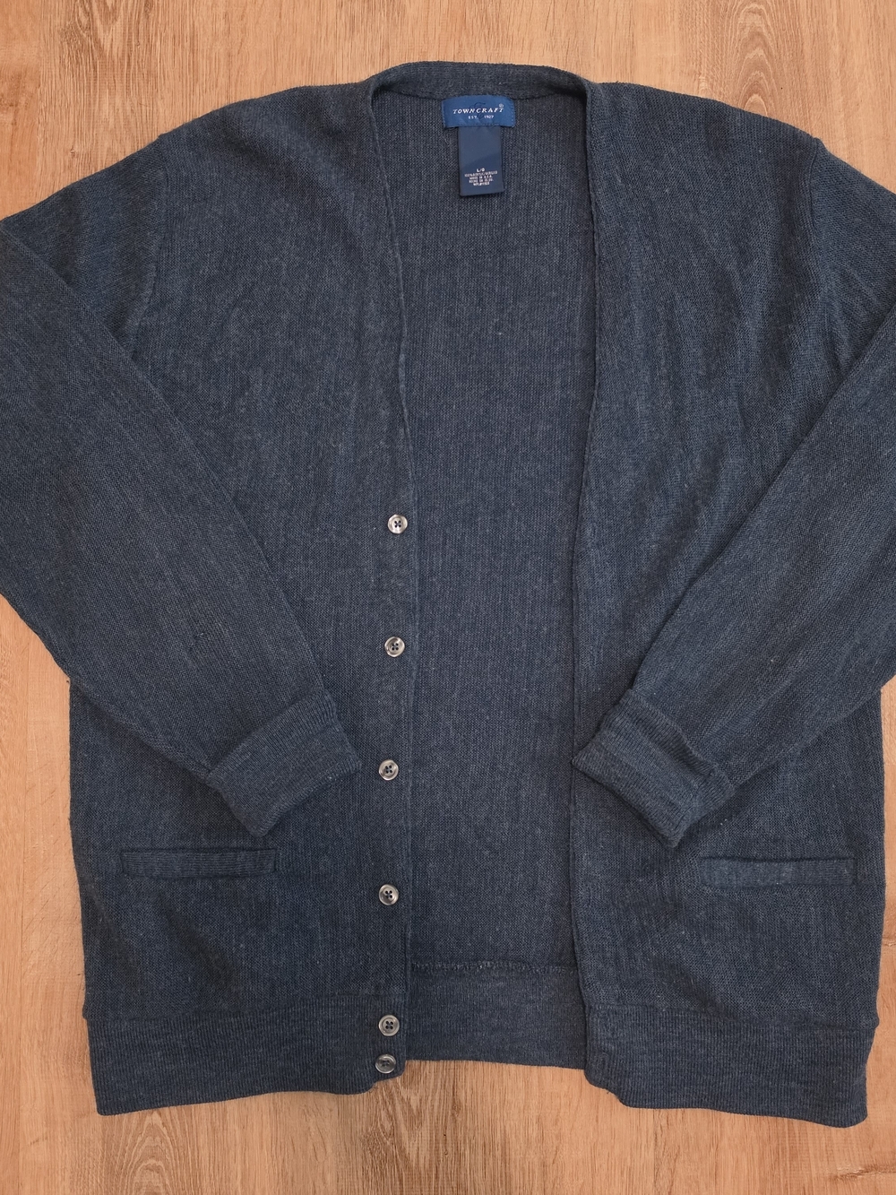 Towncraft Men's Dark Charcoal Button Cardigan